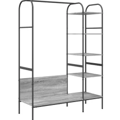 vidaXL Porte-vêtements Gris 120 x 44 x 160 cm Bois d'ingénierie