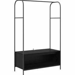 Produits Ménagers-vidaXL Porte-vêtements Noir 100 x 44 x 160 cm Bois d'ingénierie Ch&ecirc;ne noir
