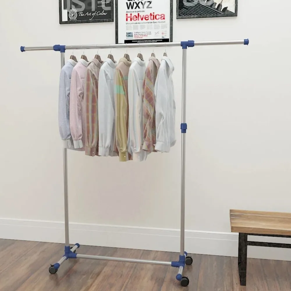 Produits Ménagers-vidaXL Porte-vêtements réglable Acier inoxydable 165x44x150 cm Argenté