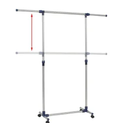 Produits Ménagers-vidaXL Porte-vêtements réglable Acier inoxydable 165x44x150 cm Argenté
