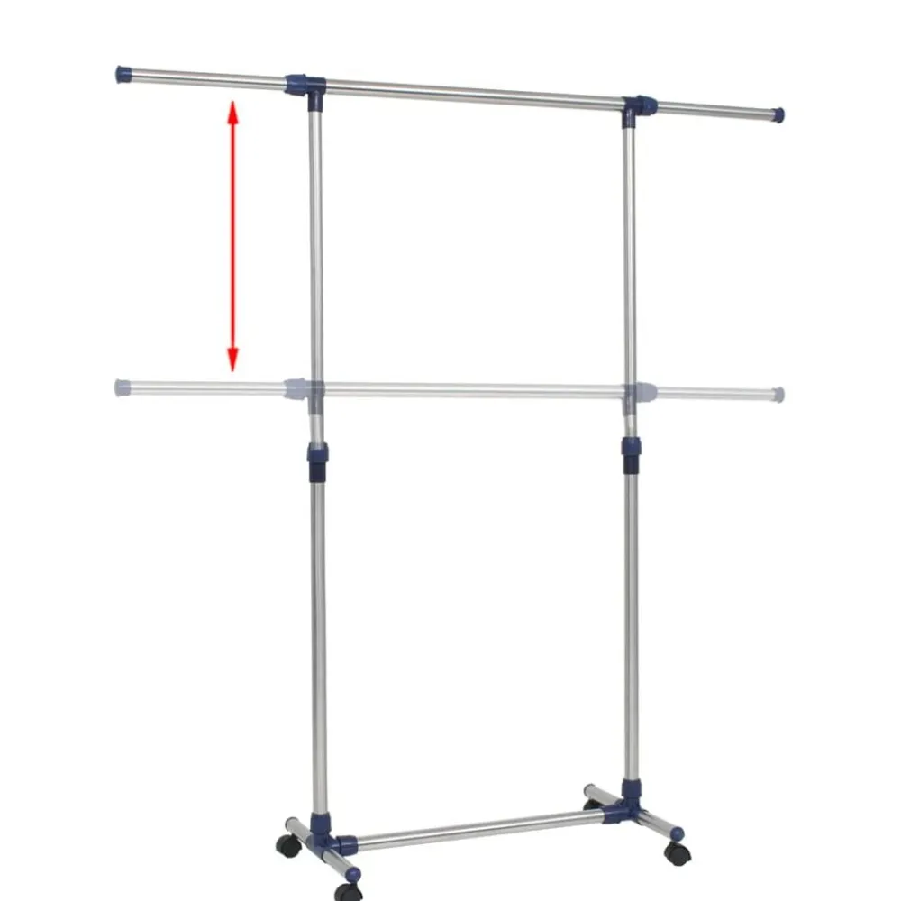 Produits Ménagers-vidaXL Porte-vêtements réglable Acier inoxydable 165x44x150 cm Argenté