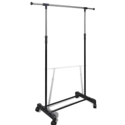vidaXL Port-manteau réglable 4 roulettes 1 rail d'accrochage