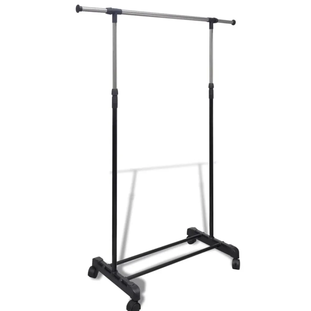 vidaXL Port-manteau réglable 4 roulettes 1 rail d'accrochage