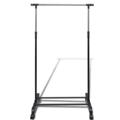 vidaXL Port-manteau réglable 4 roulettes 1 rail d'accrochage