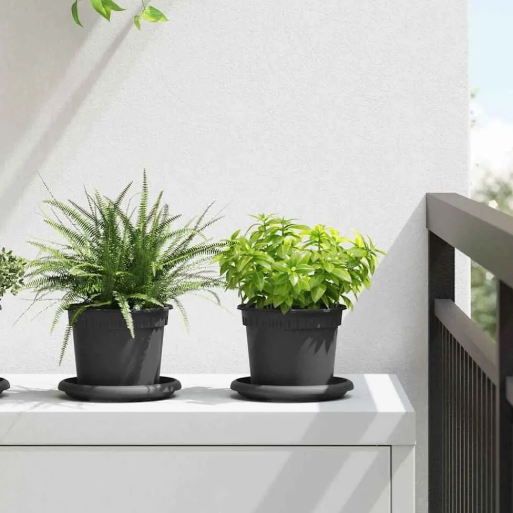 vidaXL Pot à fleurs rond 6 pcs Ø 12,5 x 10 cm Plastique