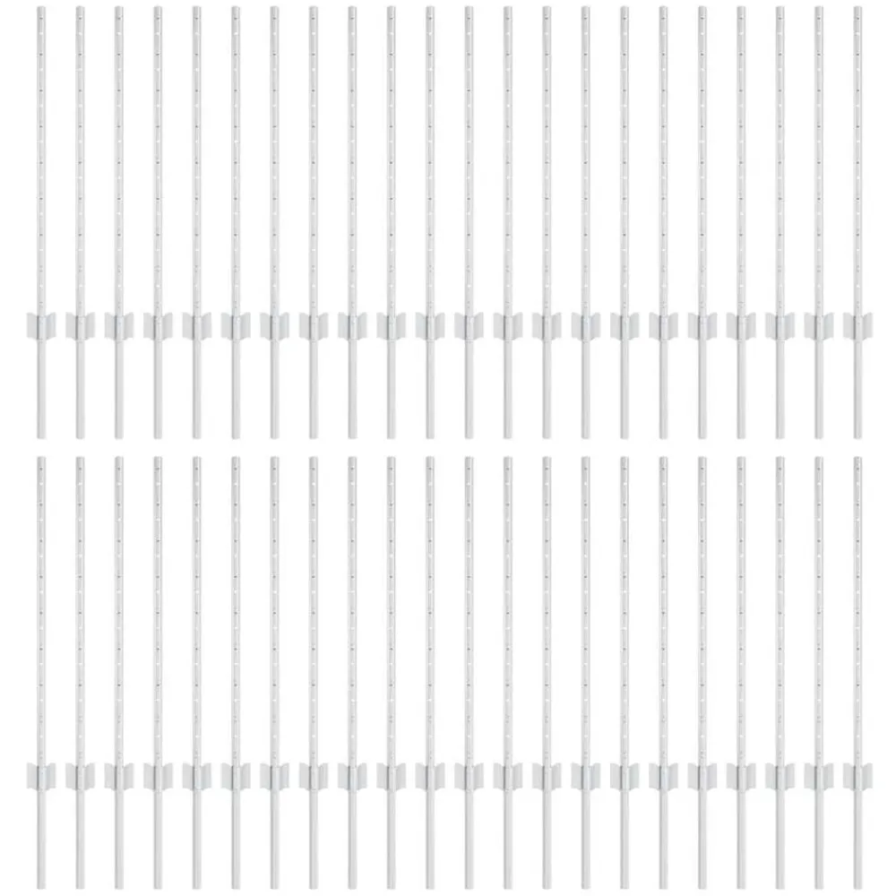 vidaXL Poteau de clôture. 44 pcs Argenté 120 cm Acier