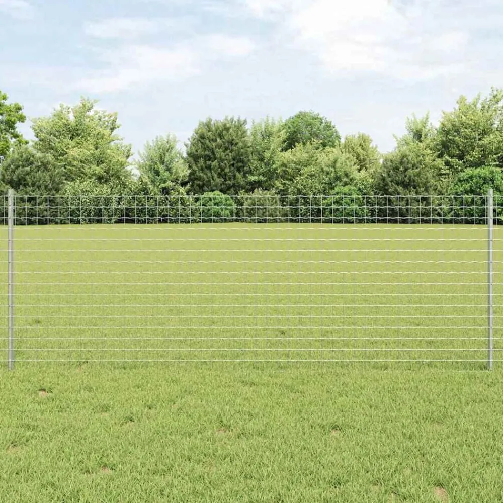 vidaXL Poteau de clôture. 44 pcs Argenté 120 cm Acier