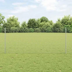 vidaXL Poteau de clôture. 22 pcs Argenté 140 cm Acier
