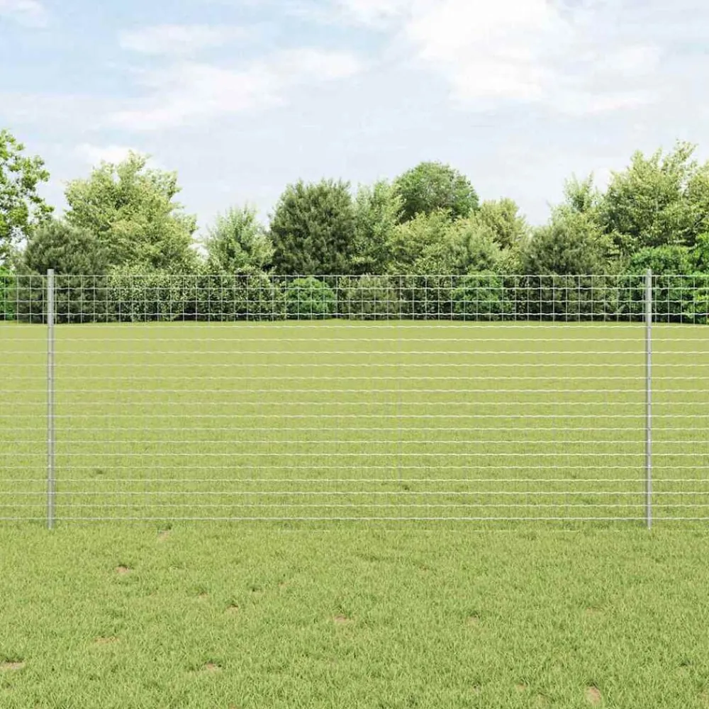 vidaXL Poteau de clôture. 22 pcs Argenté 140 cm Acier
