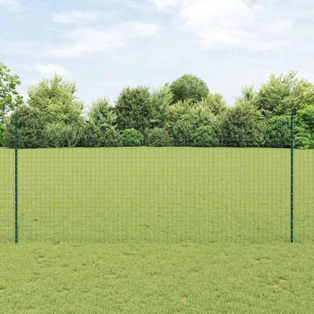 vidaXL Poteau de clôture. 22 pcs Vert 180 cm Acier