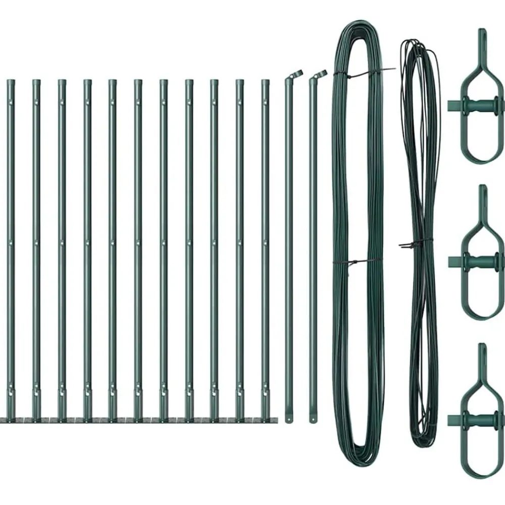 Clôtures & Barrières-vidaXL Poteau de clôture. 13 pcs Acier Vert