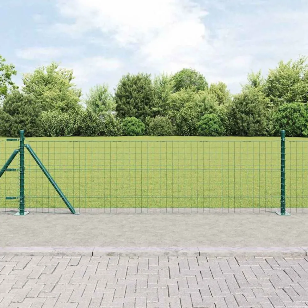 Clôtures & Barrières-vidaXL Poteau de clôture. 52 pcs Gris 3,2 x 3,2 x 50 cm Vert
