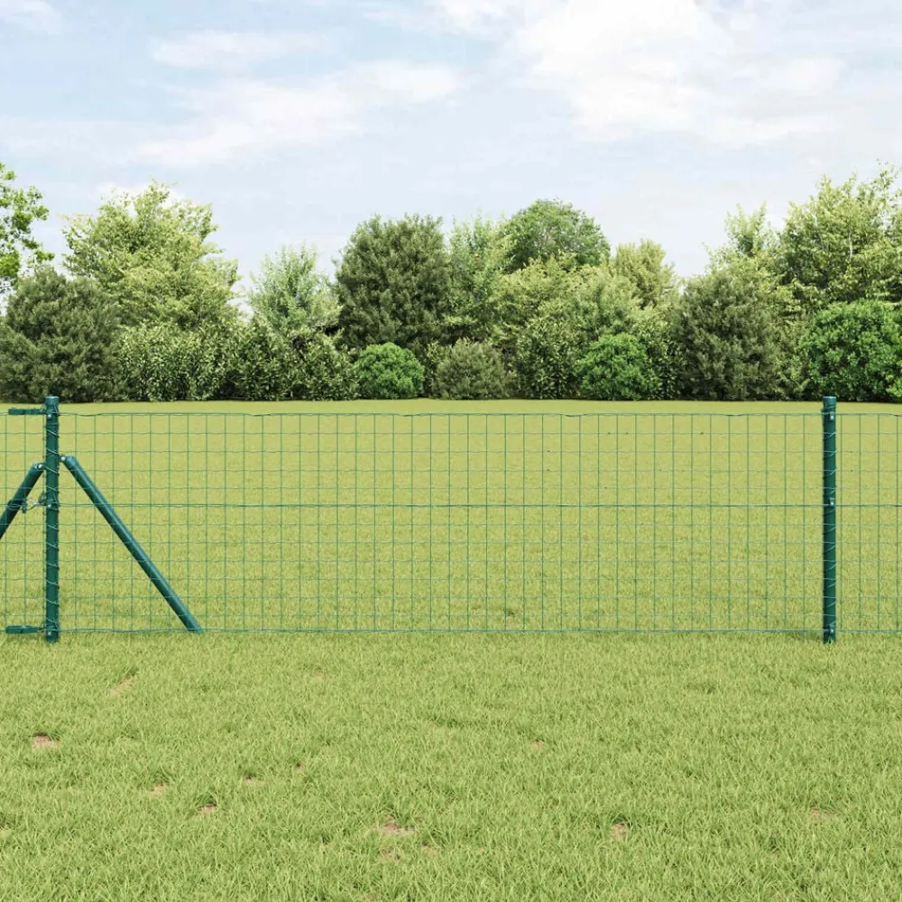 Clôtures & Barrières-vidaXL Poteau de clôture. 2 pcs 50 cm Acier peint par poudre Vert