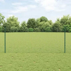 vidaXL Poteau de clôture. 22 pcs Vert 140 cm Acier