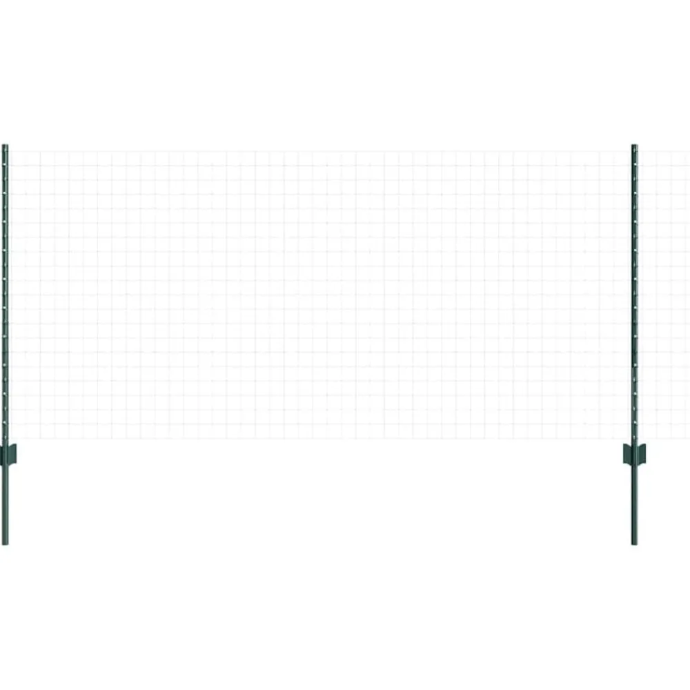 vidaXL Poteau de clôture. 22 pcs Vert 140 cm Acier
