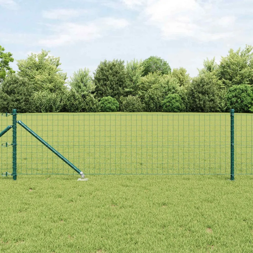 Clôtures & Barrières-vidaXL Poteau de clôture. 26 pcs Gris 3,2 x 3,2 x 105 cm Vert
