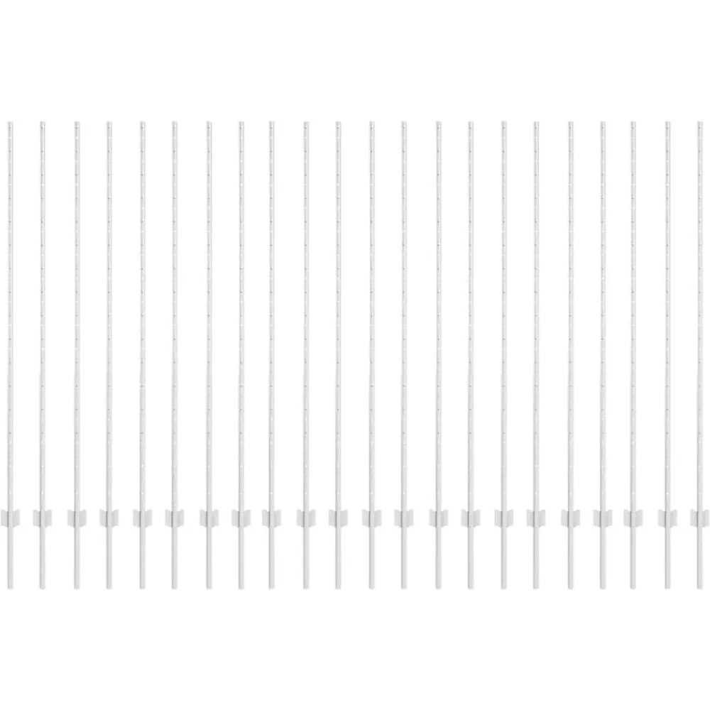 vidaXL Poteau de clôture. 22 pcs Argenté 200 cm Acier