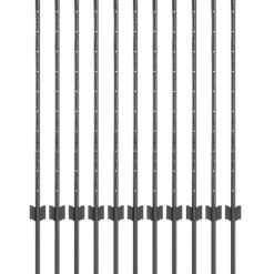vidaXL Poteau de clôture. 11 pcs Gris 100 cm Acier