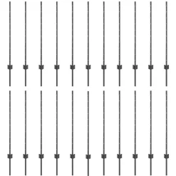 Clôtures & Barrières-vidaXL Poteau de clôture. 22 pcs Gris 140 cm Acier Acier/gris