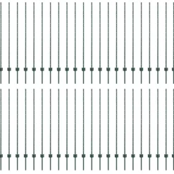 Clôtures & Barrières-vidaXL Poteau de clôture. 44 pcs Vert 180 cm Acier Acier/vert