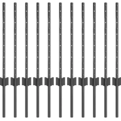 vidaXL Poteau de clôture. 11 pcs Gris 60 cm Acier