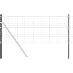vidaXL Poteau de clôture. 2 pcs 50 cm Acier peint par poudre