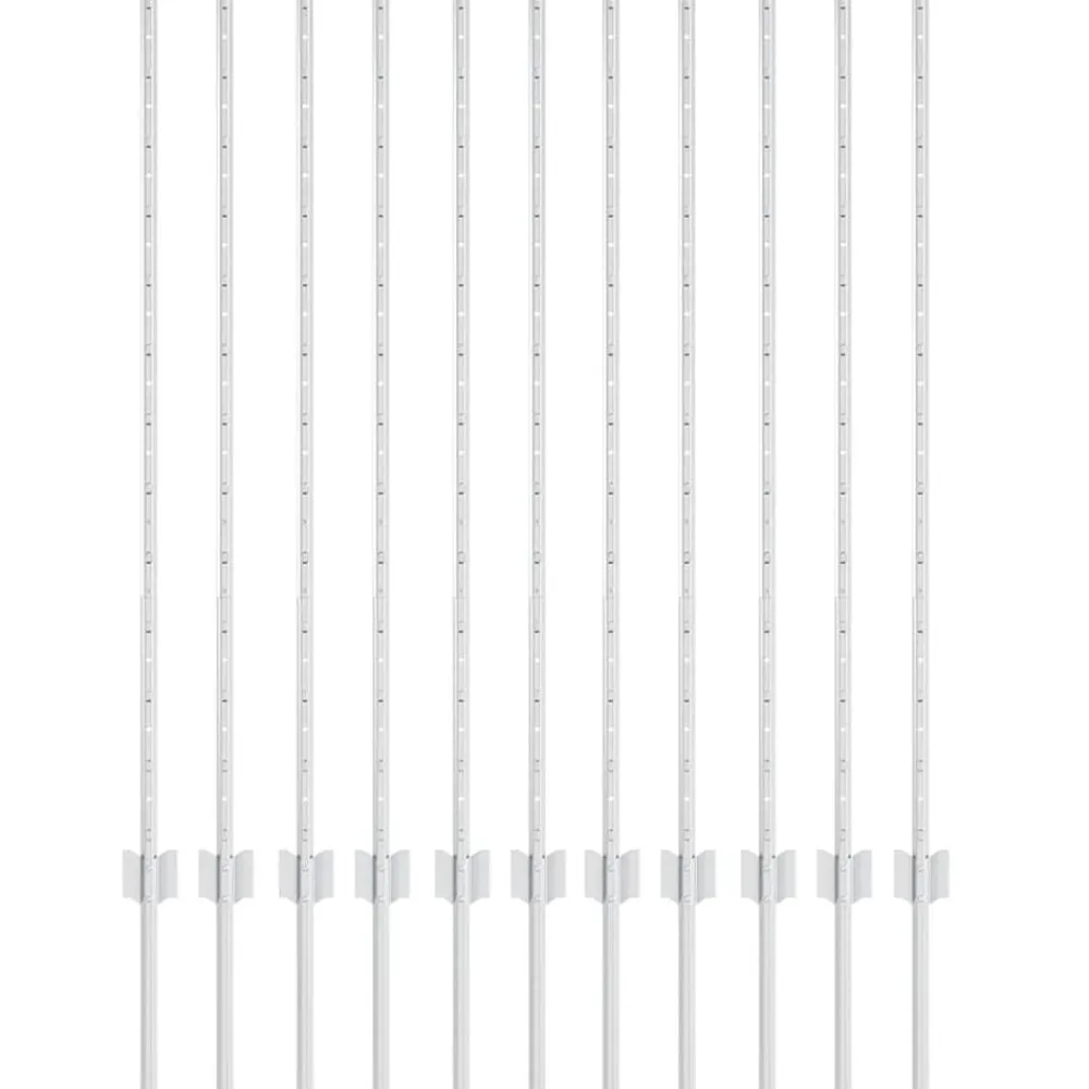Clôtures & Barrières-vidaXL Poteau de clôture. 11 pcs Argenté 120 cm Acier Acier galvanisé/argent