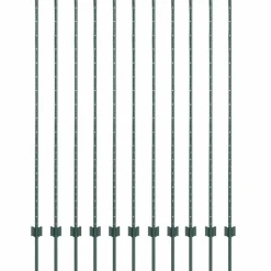 Clôtures & Barrières-vidaXL Poteau de clôture. 11 pcs Vert 150 cm Acier Acier/vert