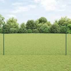 Clôtures & Barrières-vidaXL Poteau de clôture. 11 pcs Vert 150 cm Acier Acier/vert