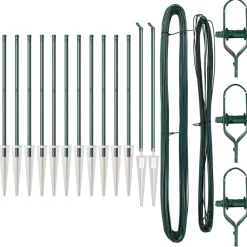 vidaXL Poteau de clôture. 13 pcs Acier