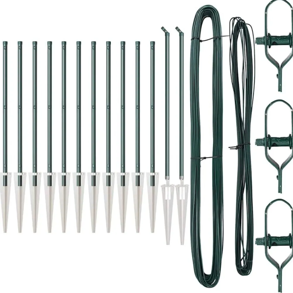 vidaXL Poteau de clôture. 13 pcs Acier