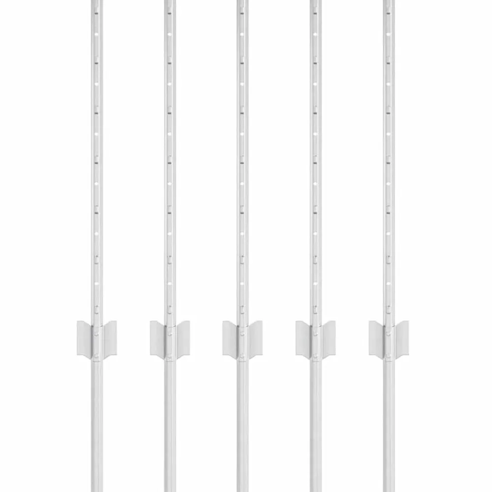 vidaXL Poteau de clôture. 5 pcs Argenté 60 cm Acier