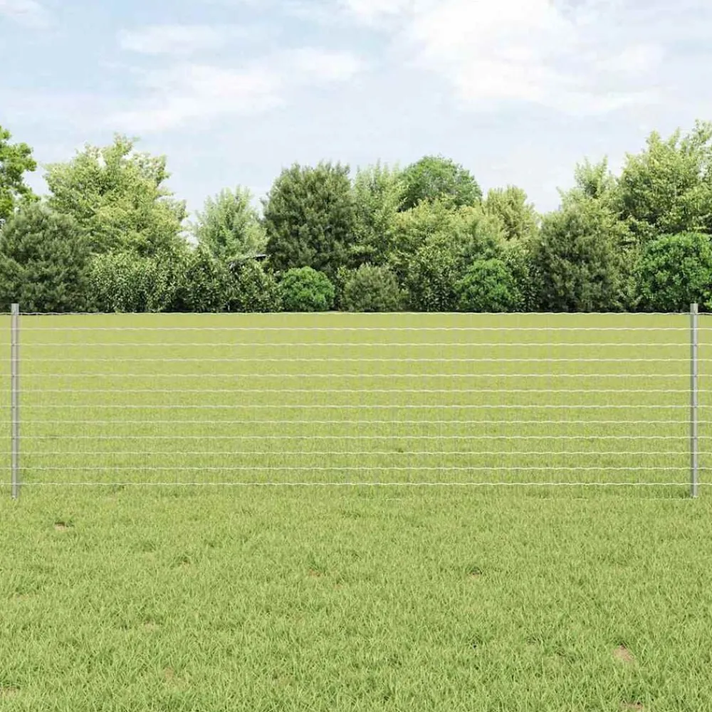 vidaXL Poteau de clôture. 5 pcs Argenté 60 cm Acier