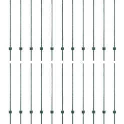 vidaXL Poteau de clôture. 22 pcs Vert 160 cm Acier
