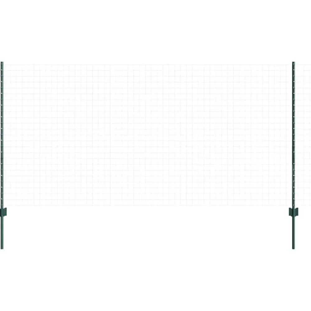 vidaXL Poteau de clôture. 22 pcs Vert 160 cm Acier
