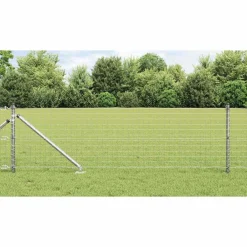 vidaXL Poteau de clôture. 7 pcs Argenté Acier