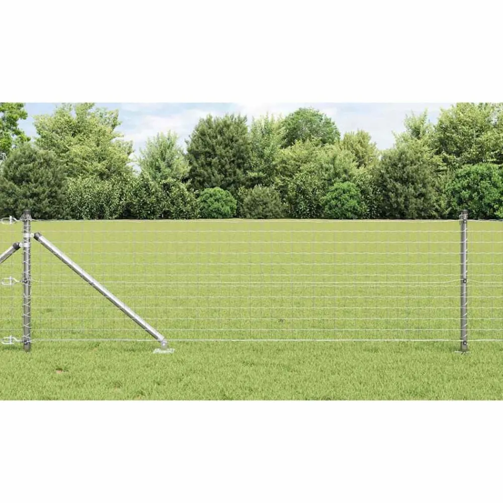 vidaXL Poteau de clôture. 7 pcs Argenté Acier