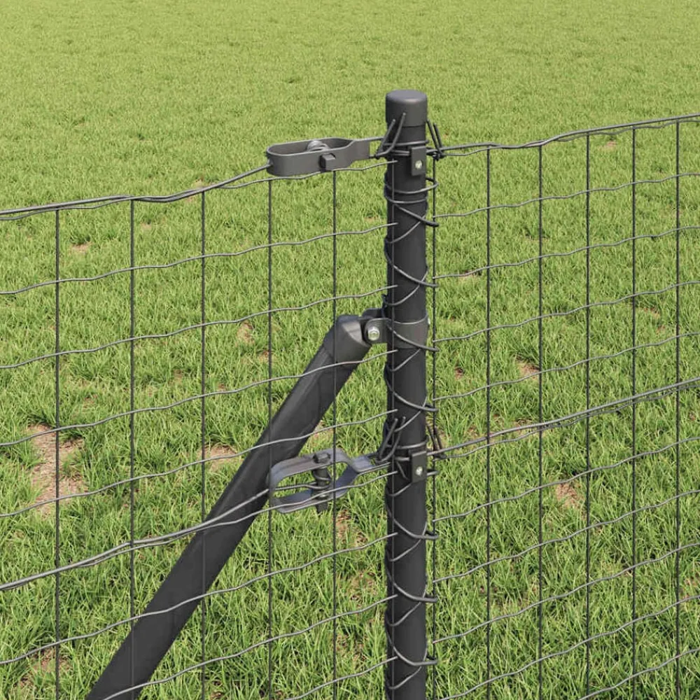 vidaXL Poteau de clôture. 7 pcs Acier