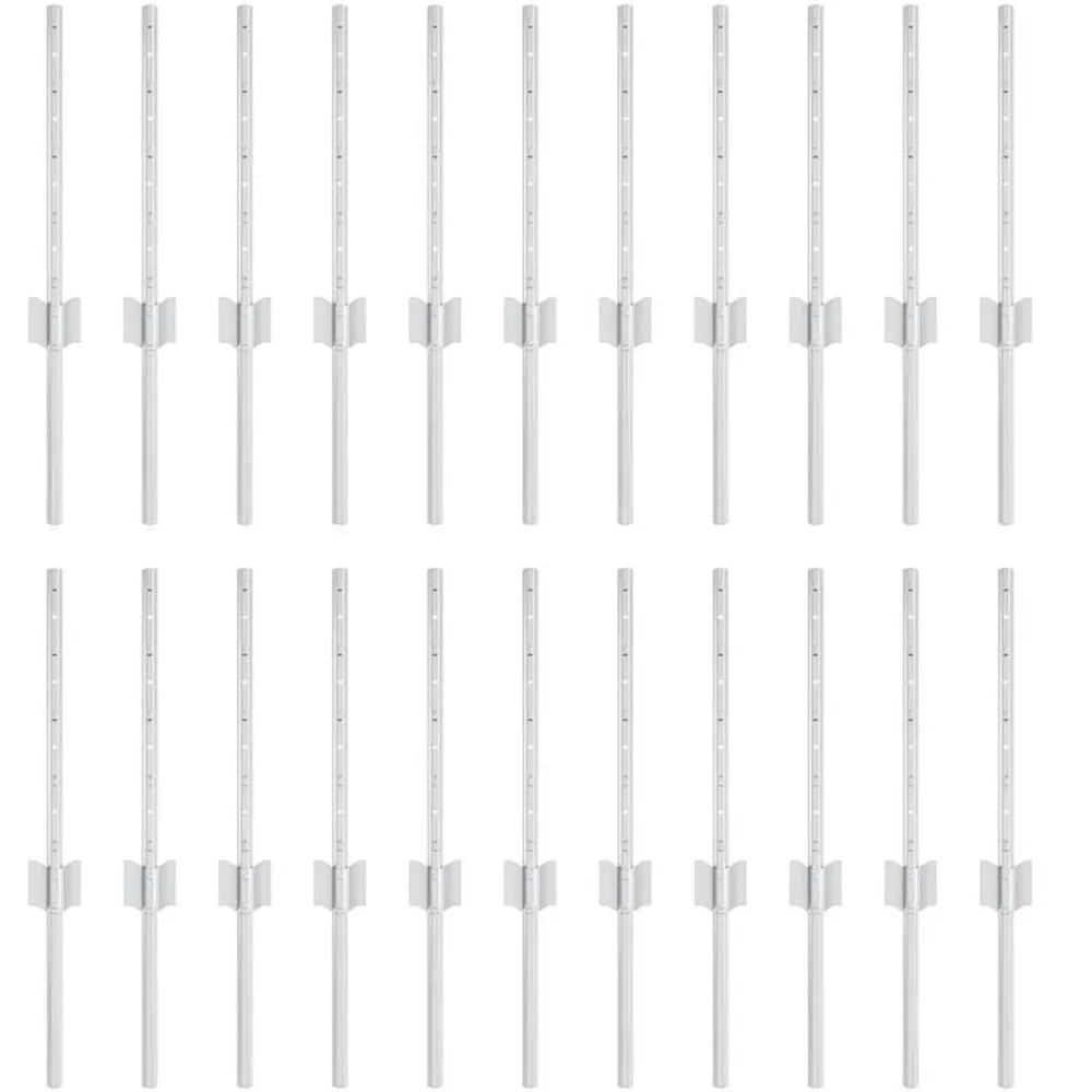 Clôtures & Barrières-vidaXL Poteau de clôture. 22 pcs Argenté 80 cm Acier Acier galvanisé/argent