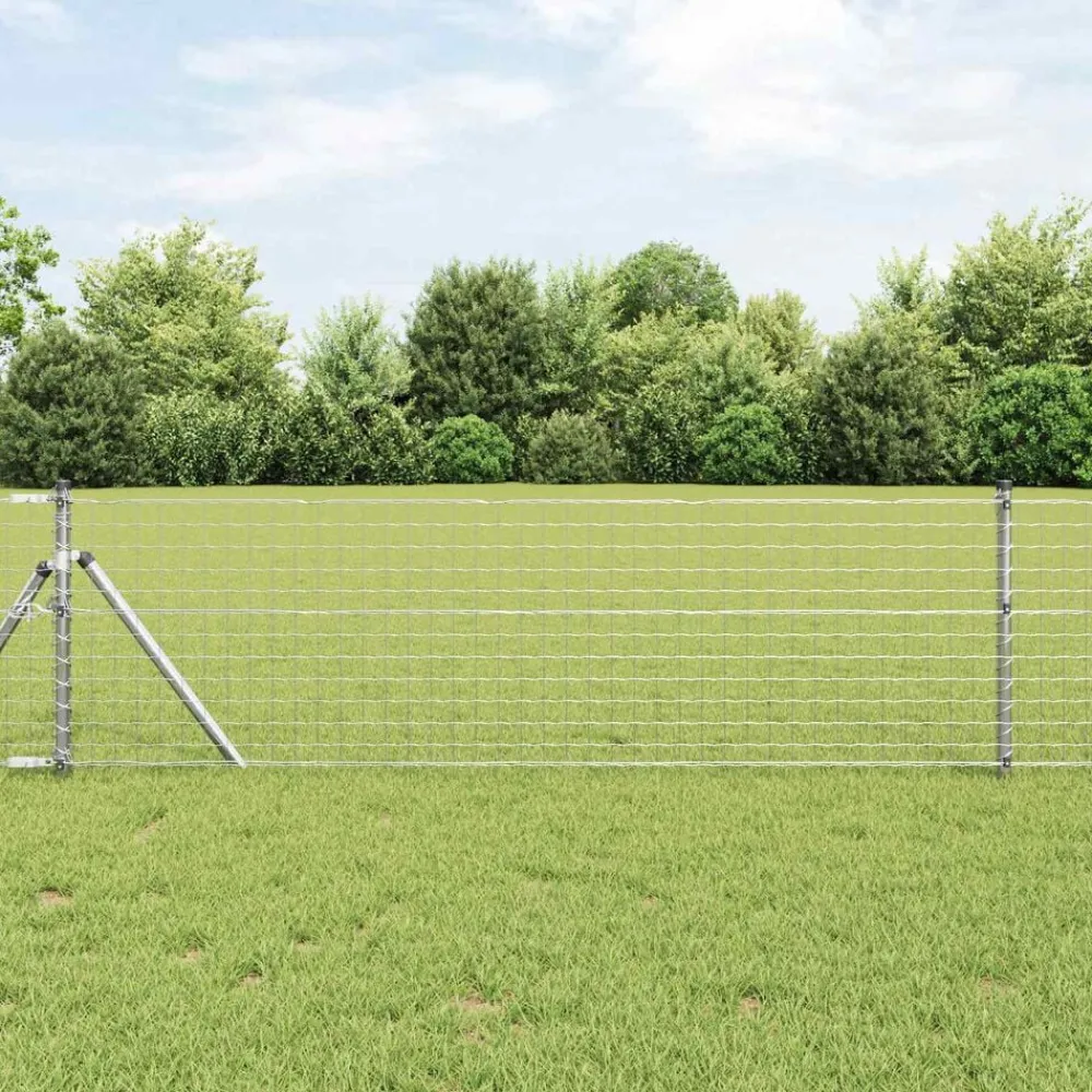 vidaXL Poteau de clôture. 2 pcs 50 cm Acier peint par poudre