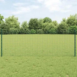 Clôtures & Barrières-vidaXL Poteau de clôture. 5 pcs Vert 120 cm Acier Acier/vert