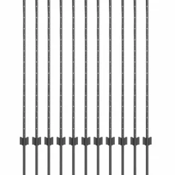 Clôtures & Barrières-vidaXL Poteau de clôture. 11 pcs Gris 120 cm Acier Acier/gris