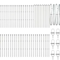 Clôtures & Barrières-vidaXL Poteau de clôture. 52 pcs Gris 3,2 x 3,2 x 80 cm Acier galvanisé