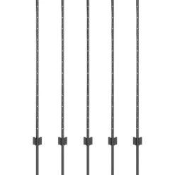vidaXL Poteau de clôture. 5 pcs Gris 120 cm Acier