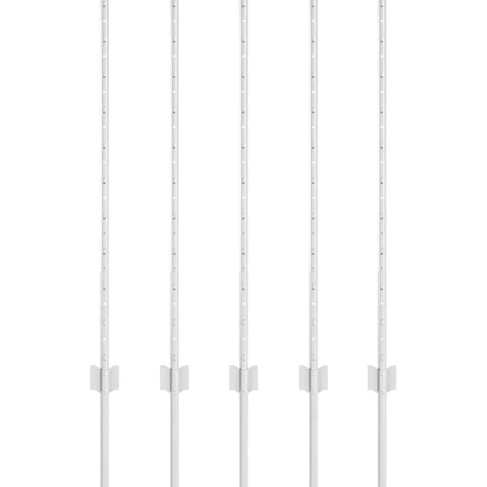 vidaXL Poteau de clôture. 5 pcs Argenté 100 cm Acier
