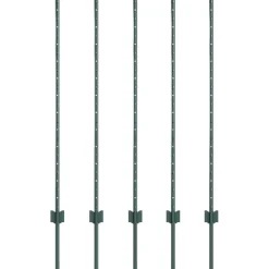 vidaXL Poteau de clôture. 5 pcs Vert 120 cm Acier