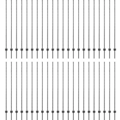 Clôtures & Barrières-vidaXL Poteau de clôture. 44 pcs Gris 200 cm Acier Acier/gris
