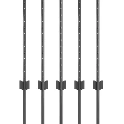 vidaXL Poteau de clôture. 5 pcs Gris 60 cm Acier