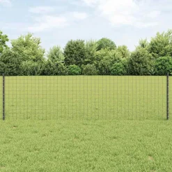 vidaXL Poteau de clôture. 5 pcs Gris 60 cm Acier