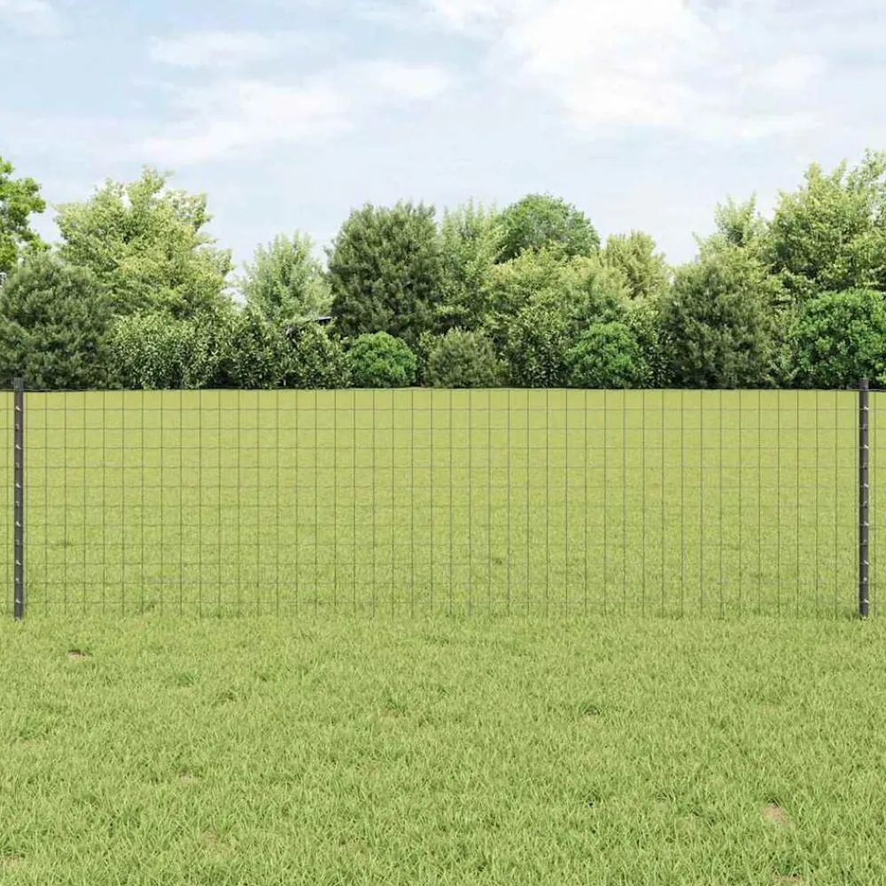 vidaXL Poteau de clôture. 5 pcs Gris 60 cm Acier